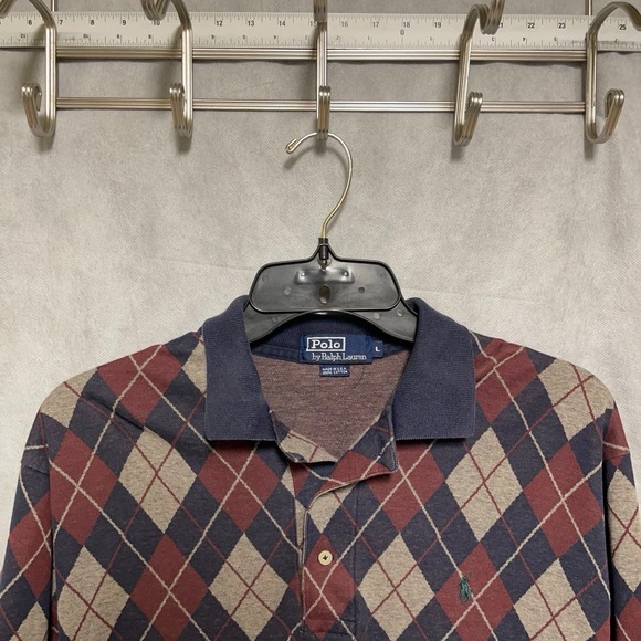 Ralph Lauren Other - VTG Polo Ralph Lauren Polo Shirt Men L Argyle Golf Rhombus AOP Geometric USA 90s